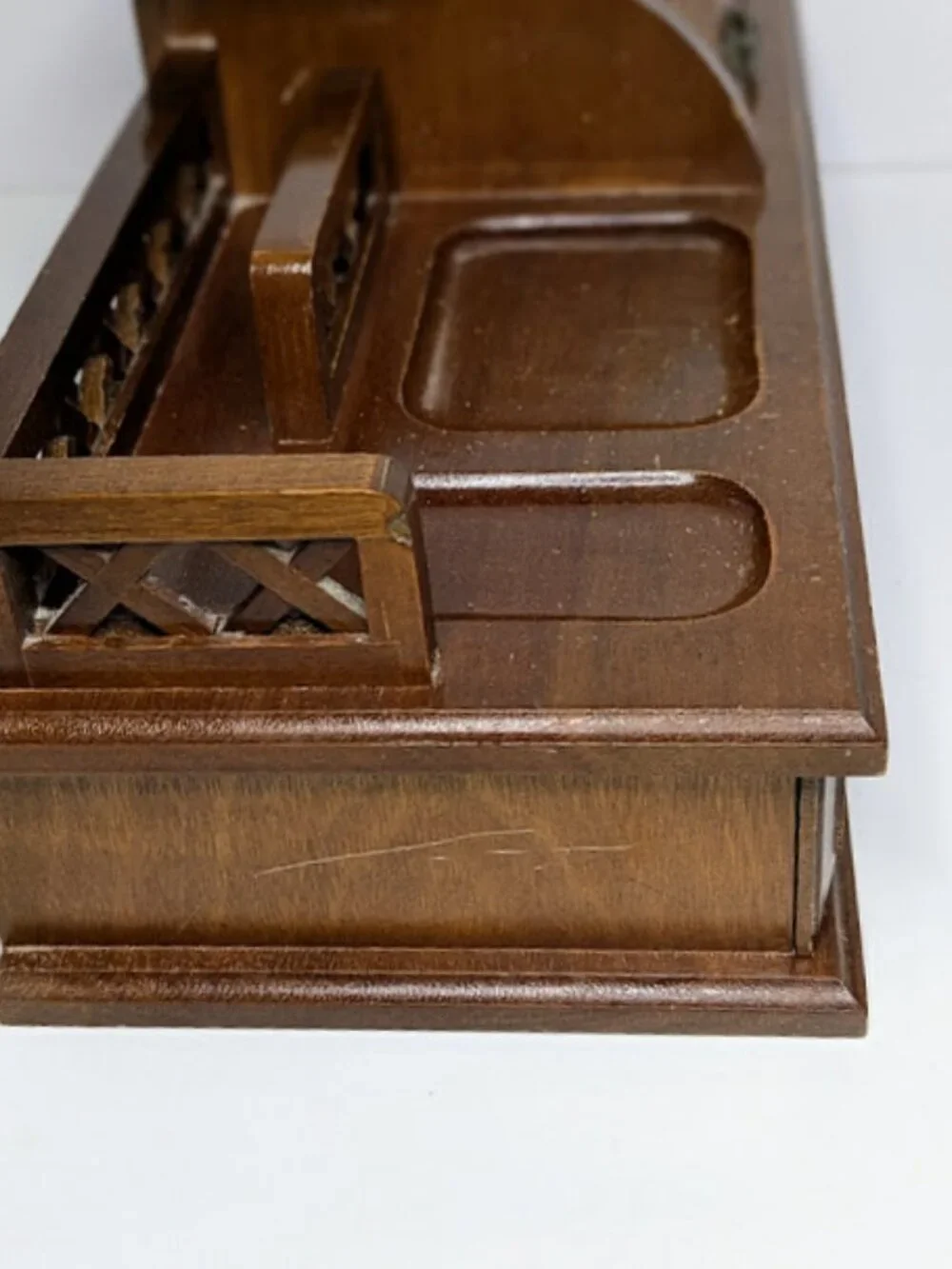 Vintage Wooden Roll Top Desk Valet Organizer